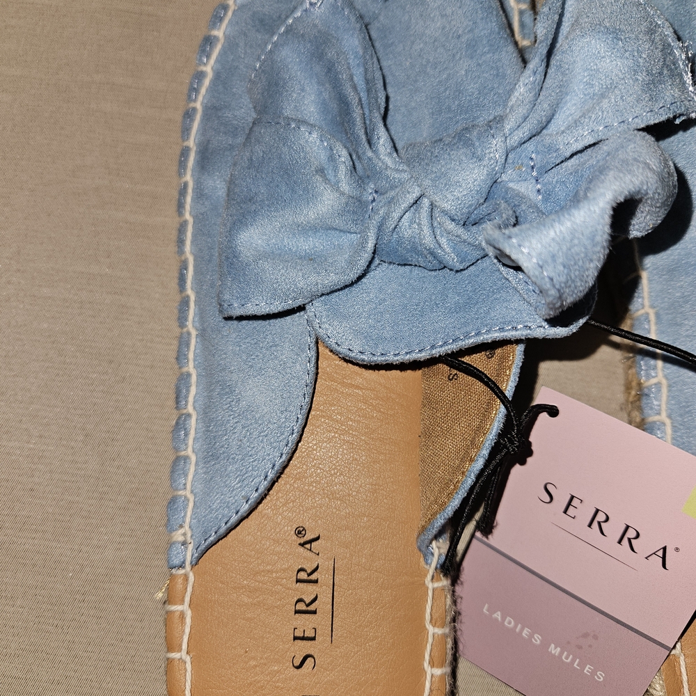 Serra Blue Ladies Mules - Picture 2 of 5